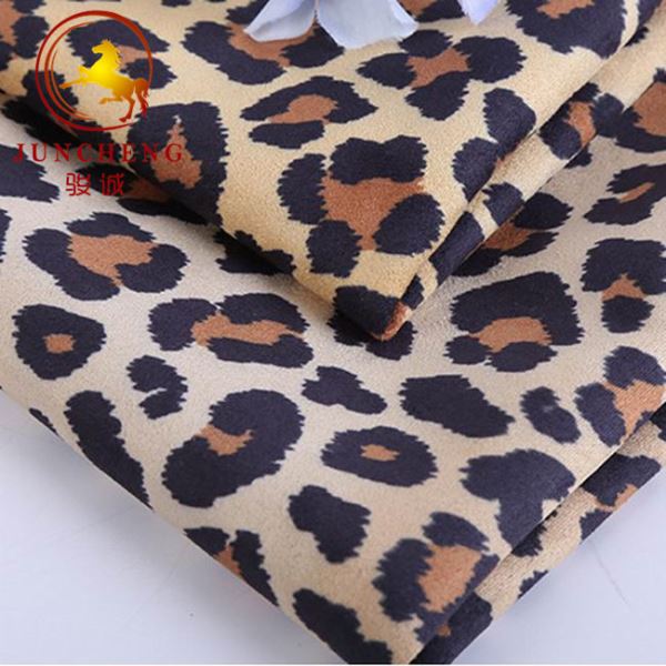 Tecido de camurça leopardo estampado